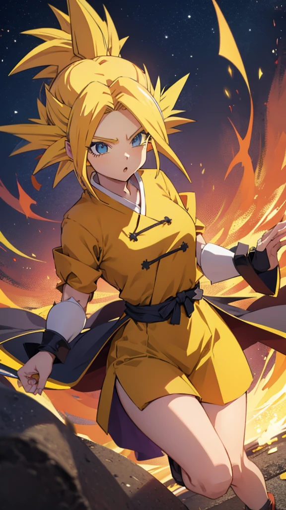 a drawing of a woman in a black outfit holding a sword, blonde, cute, inspired by Kusumi Morikage, inspired by Kanō Hōgai, inspired by Kano Sanraku, inspired by Kawabata Ryūshi, Female Samurai, Japanese anime style, anime style character