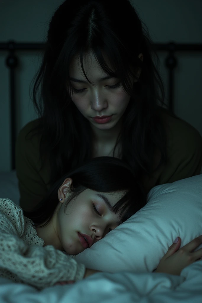 Best Picture Quality，Masterpiece level，A high resolution，Soft light bokeh，dark studio，Edge lighting and duotone effects，(highdetailskin:1.2)，8K ultra-high image quality，gentle illumination，Volume coexists with high-quality lighting，A frank sleeping photo，Both 4K and 8K are available，The picture highlights the poor human figure，Create the feel of high-quality photos，Poor people，Go to bed --auto