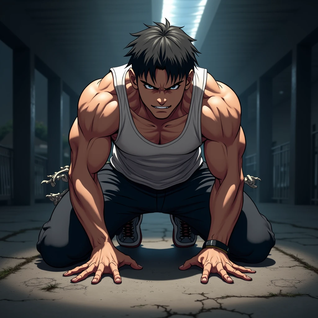 Hidetoshi Nakata ,(Kogoro Mouri 1.3),Naked upper body,Tong,Bulge,police officers,Thin,musculature,lbeard,fortitude,artwork of a,tmasterpiece,k hd,Two people knelt