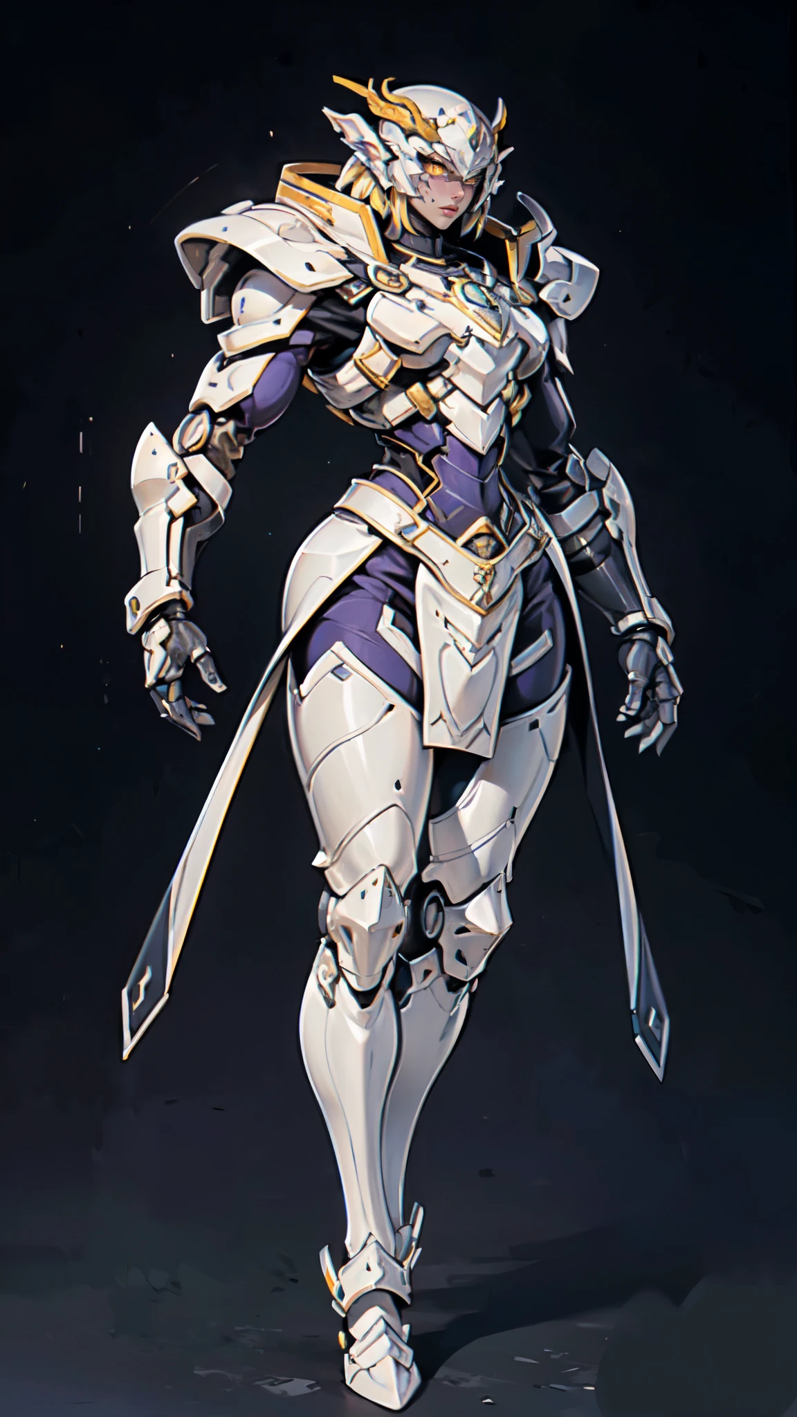 (masterpiece:1.5, best quality:1.5, extremely delicate:1.5), a woman wearing a full-face helmet, high-tech biomimetic armored combat suit, (a composite layered chest armor), the design balances heavy with agility, fully enclosed shoulder guards, matching arm and leg guards, a belt of gemstone, (the color scheme is primarily Purple with Blue and Yellow accents, Organic Biotech, Concept Inspired by succubus, glowing eyes, armor glows), stand of a futuristic sci-fi city, this character embodies a finely crafted fantasy-style armored hero in anime style, exquisite and mature art style, metallic, high definition, highres, ultra-detailed, ultra-fine painting, professional, perfect body proportions, golden ratio, anatomically correct, symmetrical face, extremely detailed eyes and face, high quality eyes, creativity, RAW photo, UHD, 32k, Natural light, cinematic lighting, (masterpiece-anatomy-perfect:1.2)