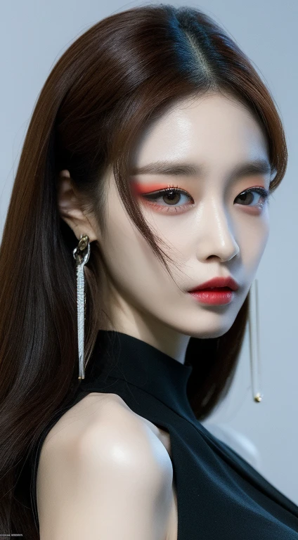  Korean model  , Head model   , Unique head details, Cyberpunk fashion,   near future   , Double eyelids,  big lips , Professional makeup  