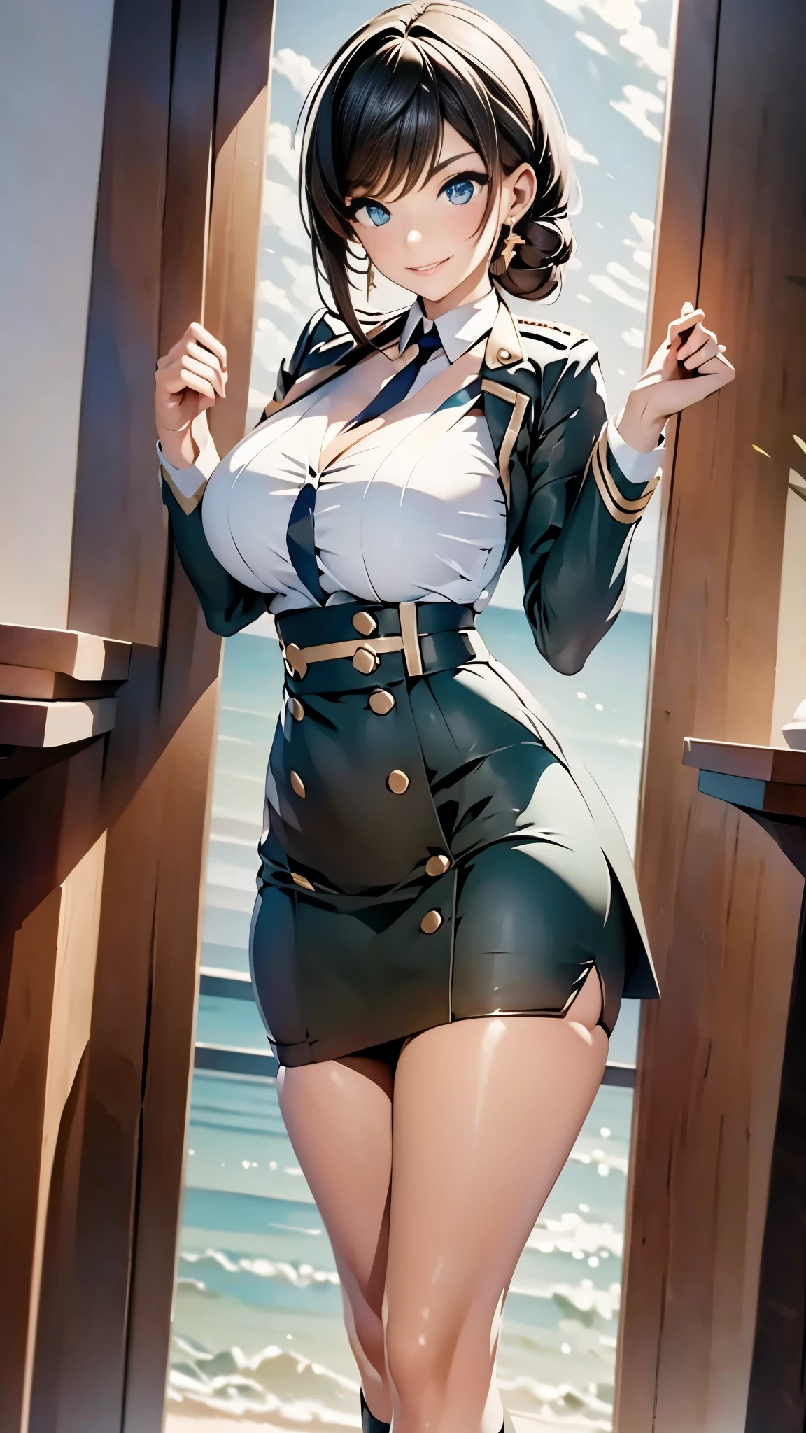 OfficerA, military uniform, skirt, SheikZ