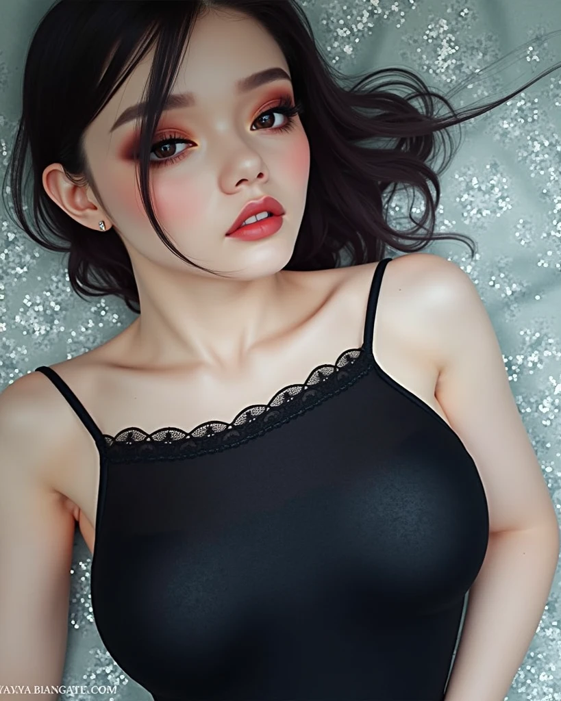 Beautiful detailed skin, Detailed Body, beautiful detailed hair, giant breasts, super pale skin all over the body 