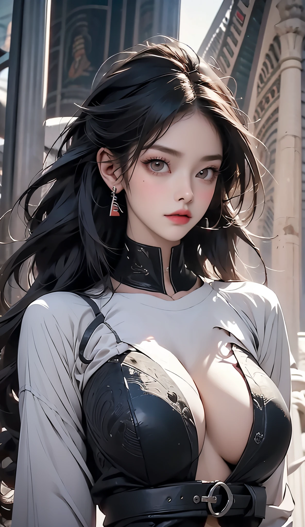 ultra high res, masterpiece, best quality, perfect glossy shiny skins, perfect lighting, detailed lighting, dramatic shadows, ray tracing, black sweater, looking at viewer, off shoulder, Big breasts, Exposed cleavage, nsfw, ((Dark background)), Sexy face, Facial expressions when receiving pleasure,
