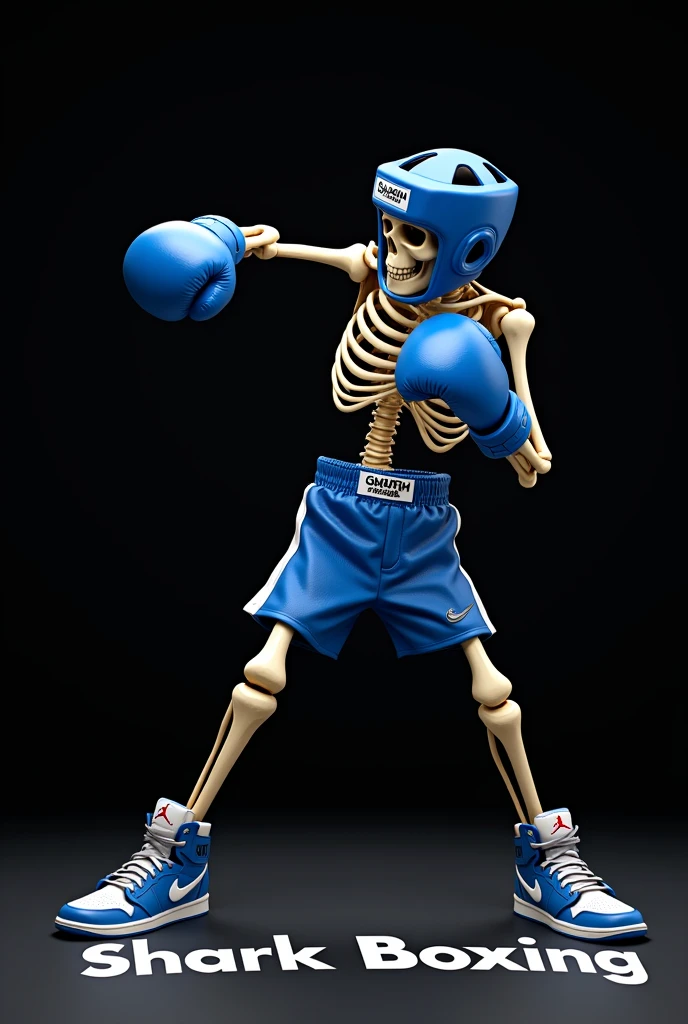 Boy with boxing gloves and skull face