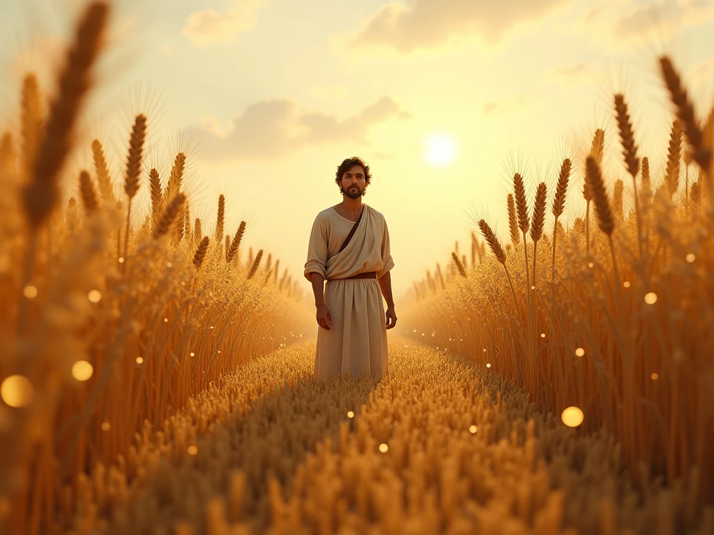 “A male Stoic philosopher, around 2, possesses a well-proportioned and attractive physique, his slightly tanned skin. His very short, well-trimmed beard and wavy, well-styled hair, drawing attention wherever he goes. He is dressed in classic tunics in soft earthy tones - gray, brown, and olive green - with subtle gold or copper details, which fall gently on his body, subtly revealing his shoulder. In a newly cleared and organized area of a symbolic garden, now filled with vibrant flowers and plants, the philosopher is seen planting new seeds. This action symbolizes the creation of space for true and positive connections. In the background, a few figures represent people who support and inspire the philosopher, standing amidst the blooming garden. The scene is painted in an impressionist style, with dramatic brushstrokes capturing the gentle sunlight that bathes the garden, highlighting the contrast between the fresh, vibrant growth and the clear sky above. The philosopher’s face reflects a sense of calm determination and hope, emphasizing the metaphor of removing negativity to allow positive growth and connections.”