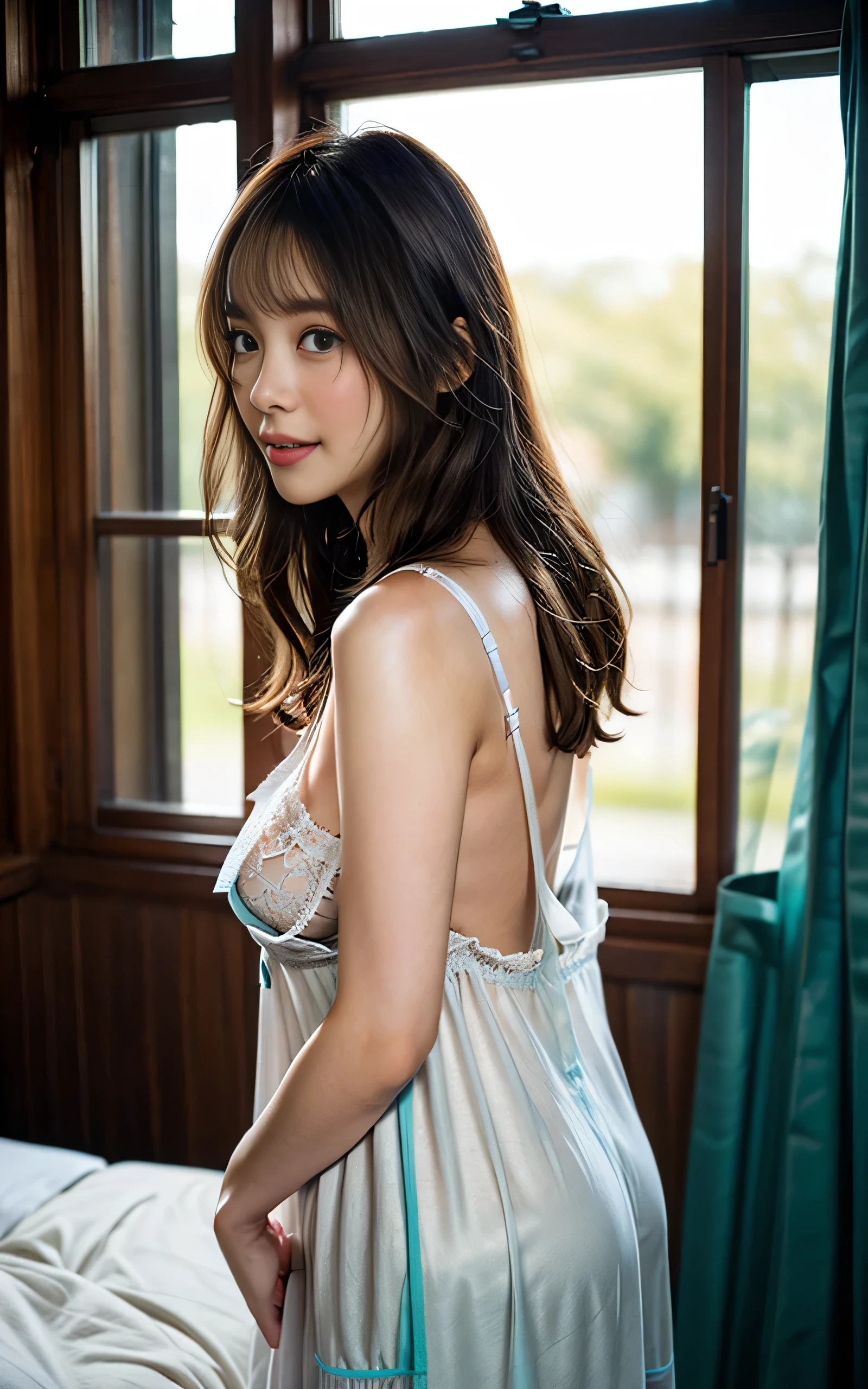 Asian woman in arafe in light lingerie poses for photo, translucent  dress, Young Sensual Gravure Idol, Young Pretty Gravure Idol, shikamimi, Young skinny gravure idol, Sexy :8, Translucent body, sophisticated gravure idol, Young Gravure Idol, Open V chest clothes, see through dress, in a kimono