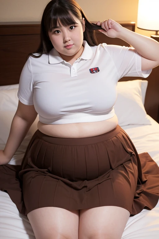 a 10 year old obese girl, chubby cheeks, round face, double chin, thick arms and legs, wearing a , sit in a school setting, realistic, detailed, highly detailed, intricate details, photorealistic, 8k, masterpiece, cinematic lighting, dramatic shadows, vibrant colors