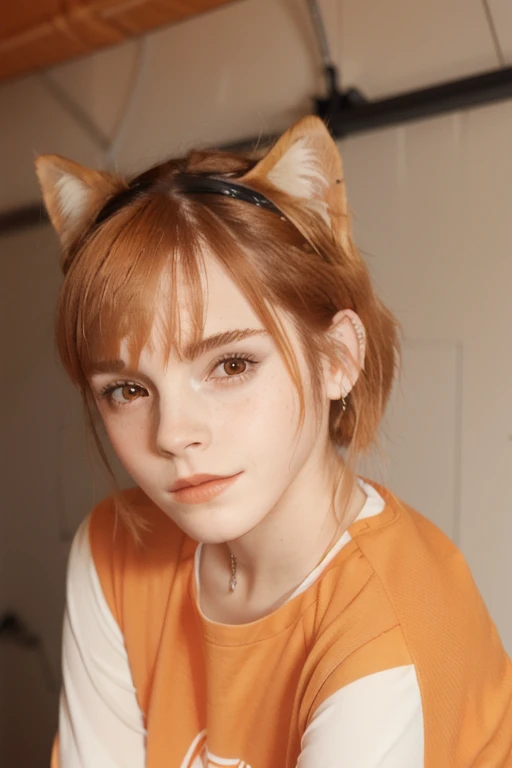 Emma Watson is really ((an orange tabby cat)) . 