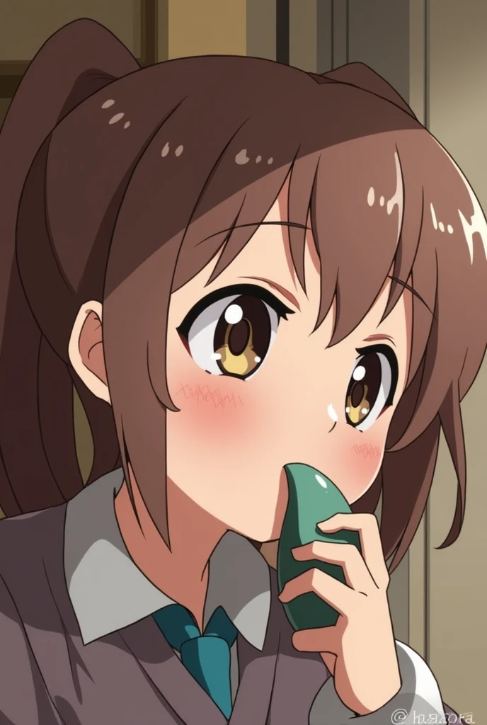 NSFW,(((1girl,1men,fellatio))), the Best Quality, masutepiece, highres, Solo, {Ogasawara_haruka_Sound Euphonium:1.15}, brown_hair, Twin-tailed, serafuku, blush, brown_Eyes, yelLow_Eyes, Black_hair, 1girl in, Bangs, Blue_sailor_Collar, Blurry, Blurry_Background, Closed_Mouth, Indoors, Beiyuji Temple_high_School_uniform, sailor_Collar, School_uniform, Short_Twin-tailed, window, musical instrument, Low_Twin-tailed, neckerchief, parted_Bangs, Shirt, white_Shirt