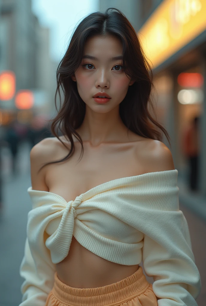 Best Quality, masutepiece, hight resolution, 1girl in, nsfw,navel,naked,, Smile, Beautiful lips closed, Blonde long hair, Detailed beautiful eyes,detailed eyelash, Beautiful face,Slim body, Tindall Effect,Photorealistic, Rim lighting, two tone lighting,(High detailed skin:1.2), 8K UHD, Digital SLR, Soft lighting, High quality, Volumetric lighting, Candid, photograph, High resolution, 4K, 8K, Bokeh, In downtown, PM