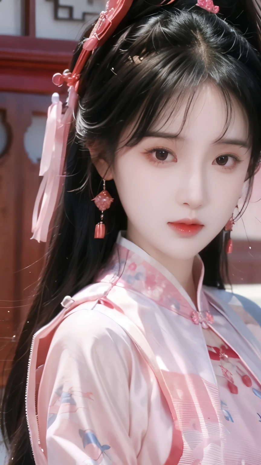 Close-up of a woman in a pink cheongsam, Game CG, Smooth Anime CG Art,   was inspired by Li Meishu  , Close-up characters, 3D animation realistic, 4k detail fantasy,  realistic anime girl rendering , yun ling,  8k UHD character details  , Anime CGI, Art bud ; [3D Unreal Engine