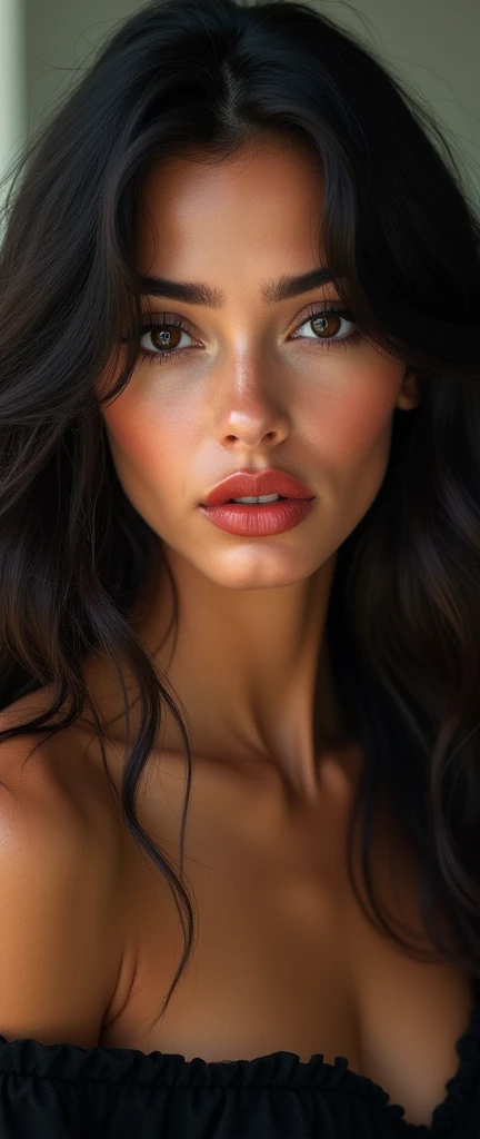 Straight shiny dark brown hair, Kylie Quinn, realistic, (RAW photo), (realism: 1.8), (gloss red lipstick, many eyelashes, dark black eye shadow, shy, blushing, high quality, high resolution, realistic sea beach , chromatic aberration, caustic, wide light, realistic dark fair glossy skin, deep skin texture, skin detailing, (21 year old woman), stylish girl, womens pent, t-shirt, lots of exposure, nice pose, visible 8k resolutions,