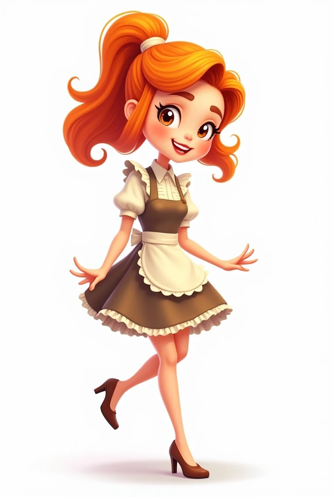pixar mom, attractive woman, mature woman, Ultra high detail, ??????, looking towards the camera, big breasts, thick lips, big hip, sexy red dress, great cleavage, red heels, red skirt, checkered stockings, apron