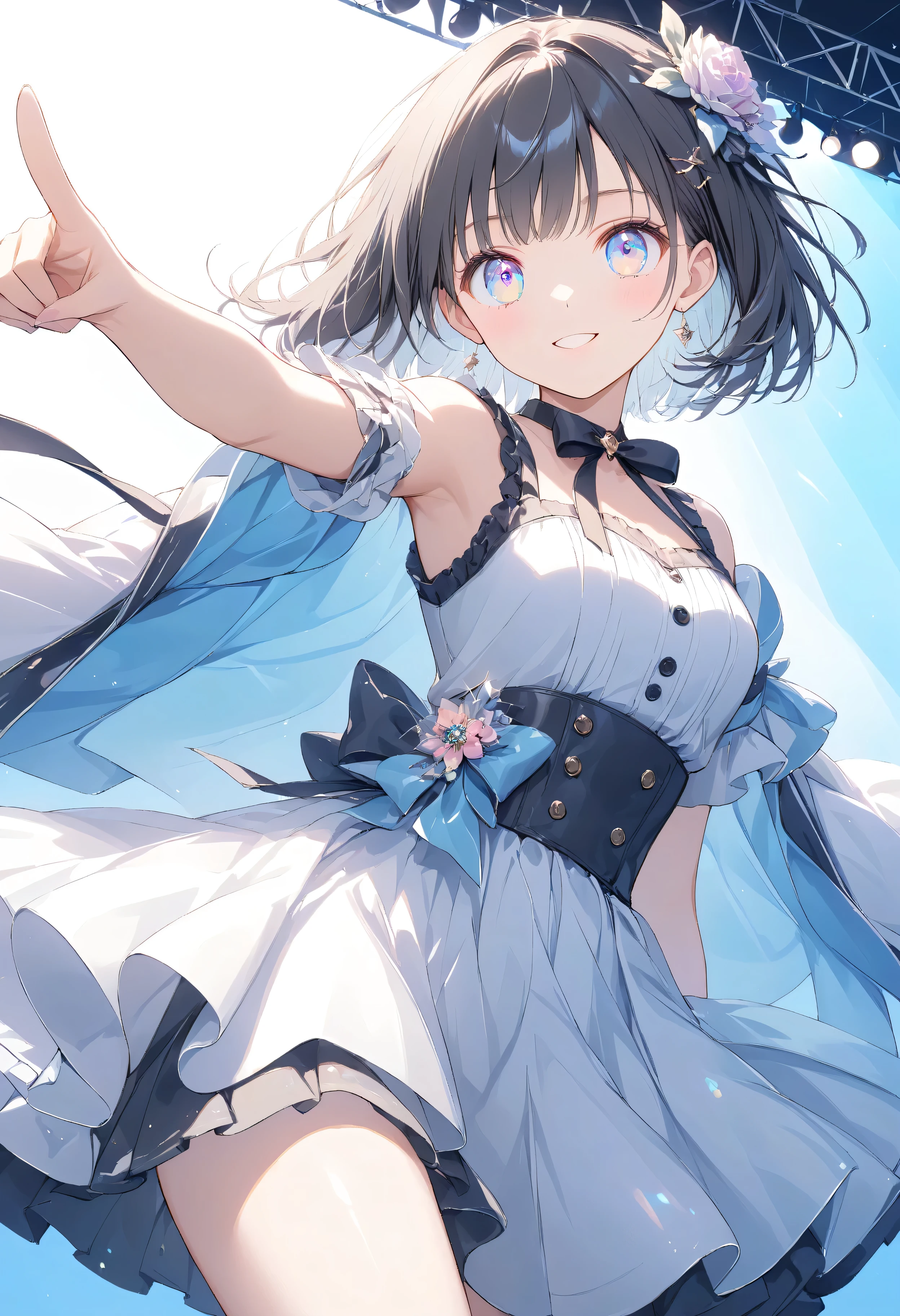 Idol、girl、White background、whole body