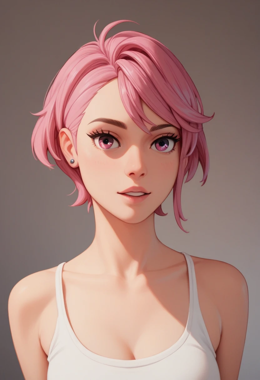 Aira ,  short pink hair 