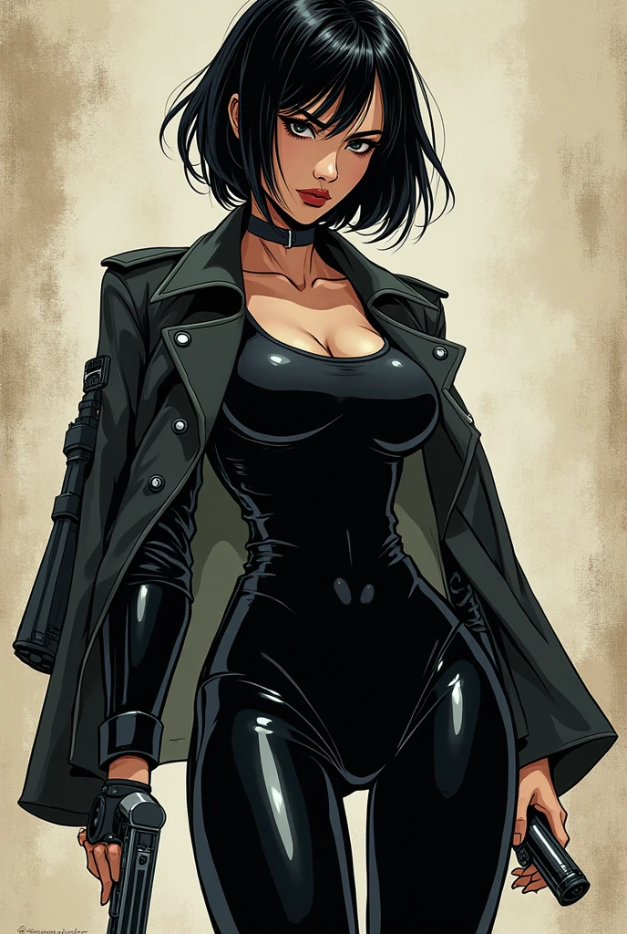 Fubuki from one punch man (((standing in sexy pose))) top view((jacket unzipped) height 198 age 30 detailed image