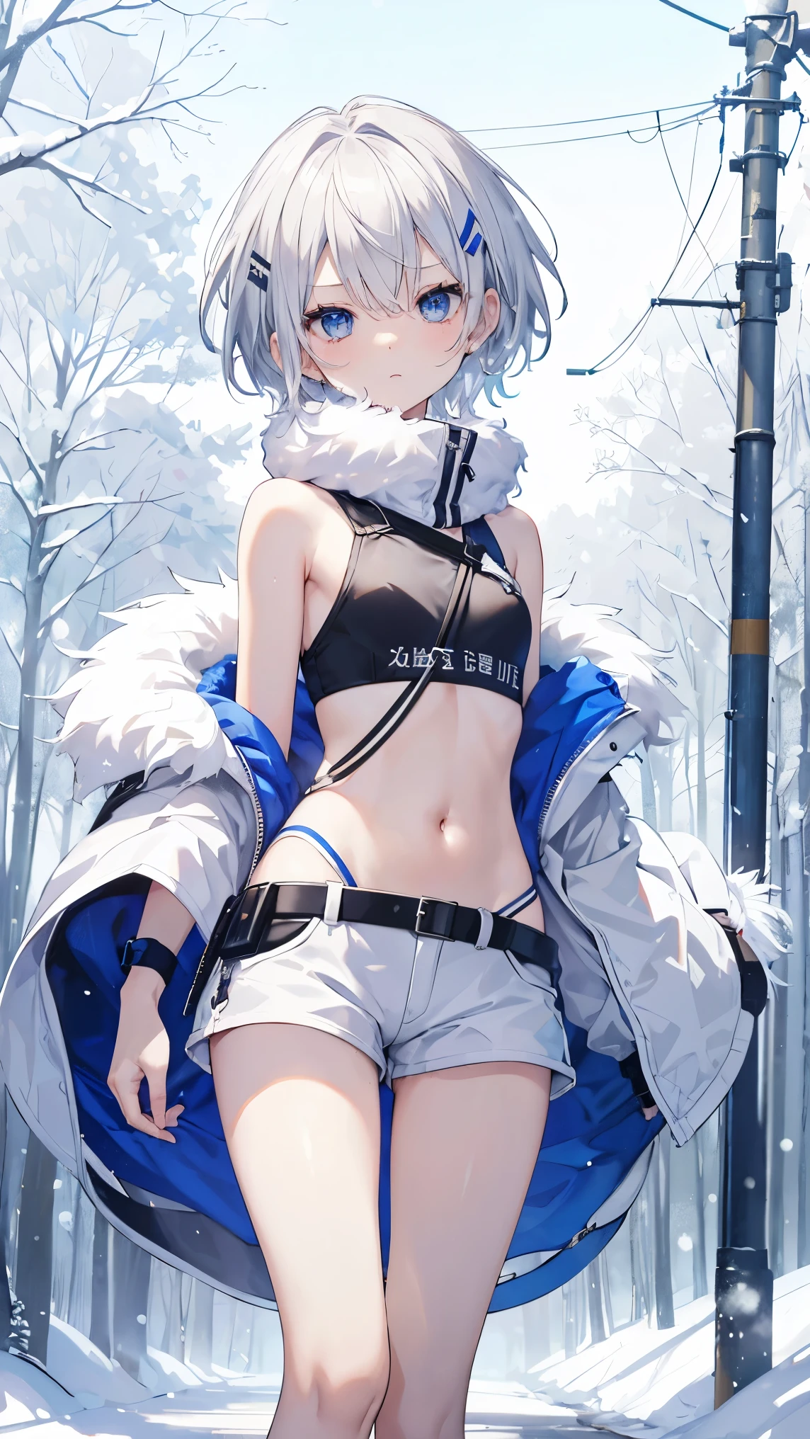 (photorealistic:1.3, highest quality:1.3,8Kmasterpiece:1.4, masterpiece:1.3,High resolution:1.3,muste piece:1.4),snow mountainに立つ1人の23歳の女性,(Red string bikini swimsuit:1.5,sunglasses,choker,boots), beautiful skin, (looking at the camera:1.2),(Photo seen from the front bottom:1.3),(Short Hair:1.2,bright blue hair:1.5), expression( Gleeful:1.3,blushing:1.3),Pause( Seductive pose:1.5),background(snow mountain:1.5,Forest),(slender, abs:1.2),(sony a7, 35mm lens, f1.8, film gain), (Underwear visible through clothing),(Butt visible through clothes),(detailed perfect face),normal hands:1.5,normal finger:1:5,normal feet:1.5,(cameltoe)