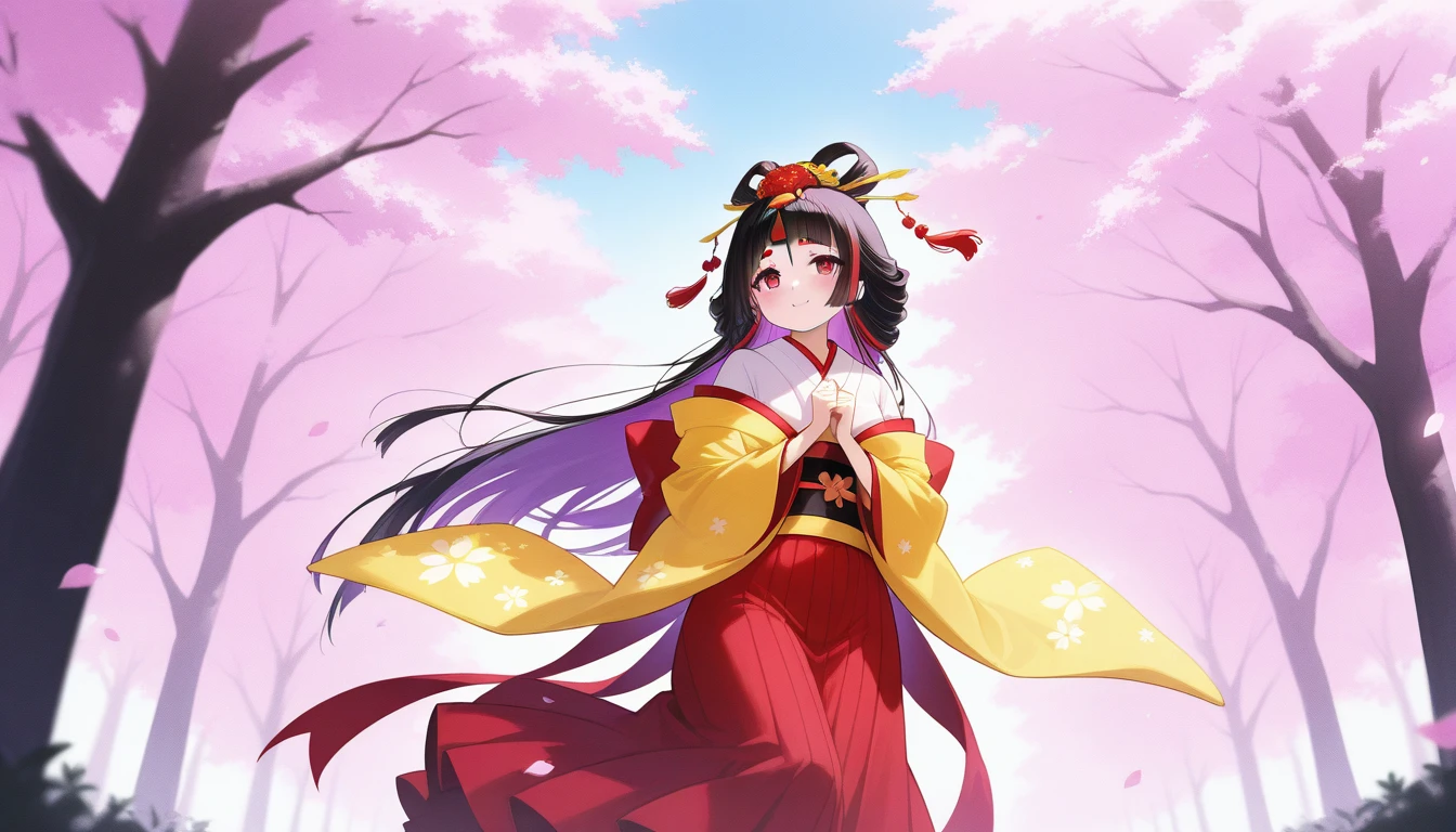 best quality,Cherry blossoms fall,cute geisha,ephemeral