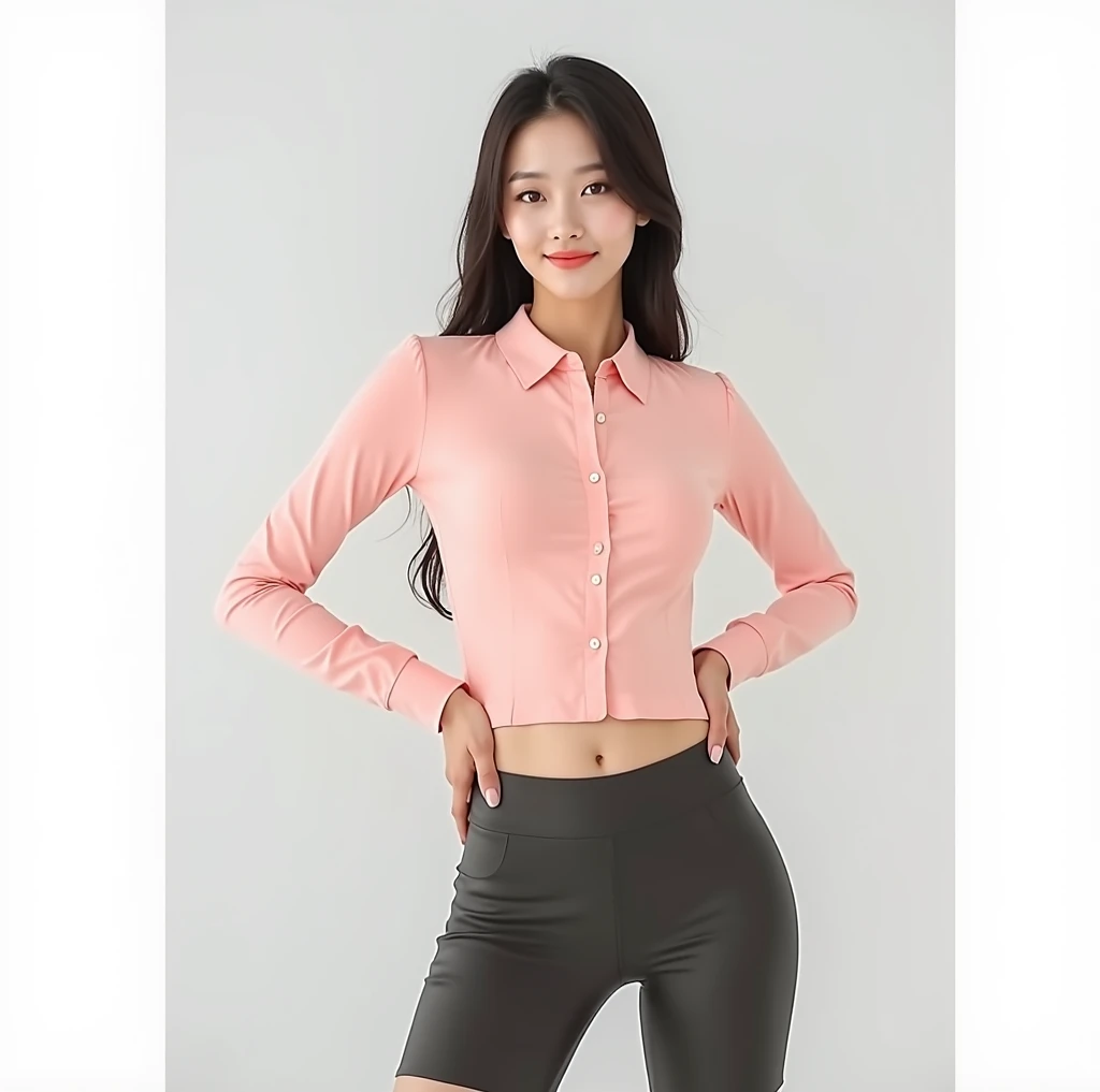 pure photography,Best masterpiece,high quality,Ultra-high resolution,,angle,,Professional lighting, ,perfectly-focused,Realistically,Ultra-high resolution织物纹理,Korean beauty,Look directly into the camera,
Sexy,Realistic perfect body,Glowing skin,Perfect goddess face,Beautiful eyebrows and eyelashes,Sexy红唇,Perfect Lip Shape,Smile,Clear skin texture,Wet skin,8k Eye Detail,
8,000 students(Advanced facial details:1.1)Dark brown long hair,Clear hair,Light background,
Golden ratio figure,Realistic perfect body,whole body,
Carefully crafted hair(High-quality hair details:1.1),
(Advanced finger detail:1.1)Clear finger drawing,
high quality工作,(Light pink sports top, light pink sports leggings:1.4), Slim waist, Tempting, White running shoes, leg, Lower Body,大leg, 大leg间隙, flat chest, (Slim and toned body:1.3),大leg线, knee,
During exercise, Pale skin, Realistic shiny skin, Unbranded, Lunge Exercise,Side frame,