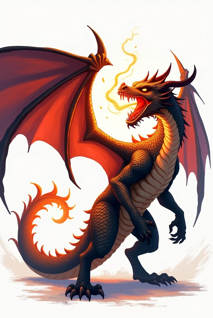 Full Body of a Fire dragon very detailed 4k