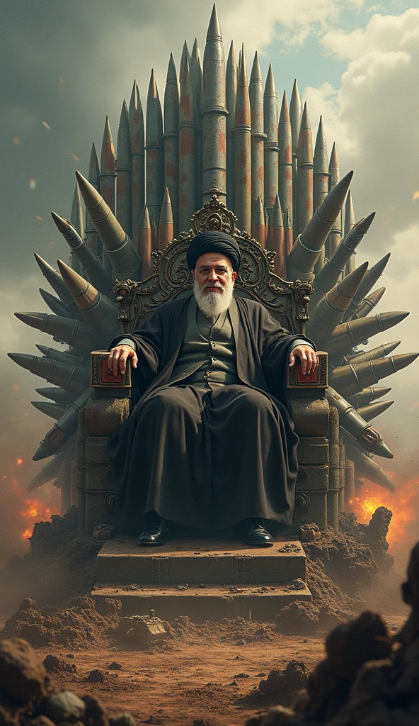nobel laureate Muhammad yunus in the Iron throne from Game of thrones in a wall graffiti 