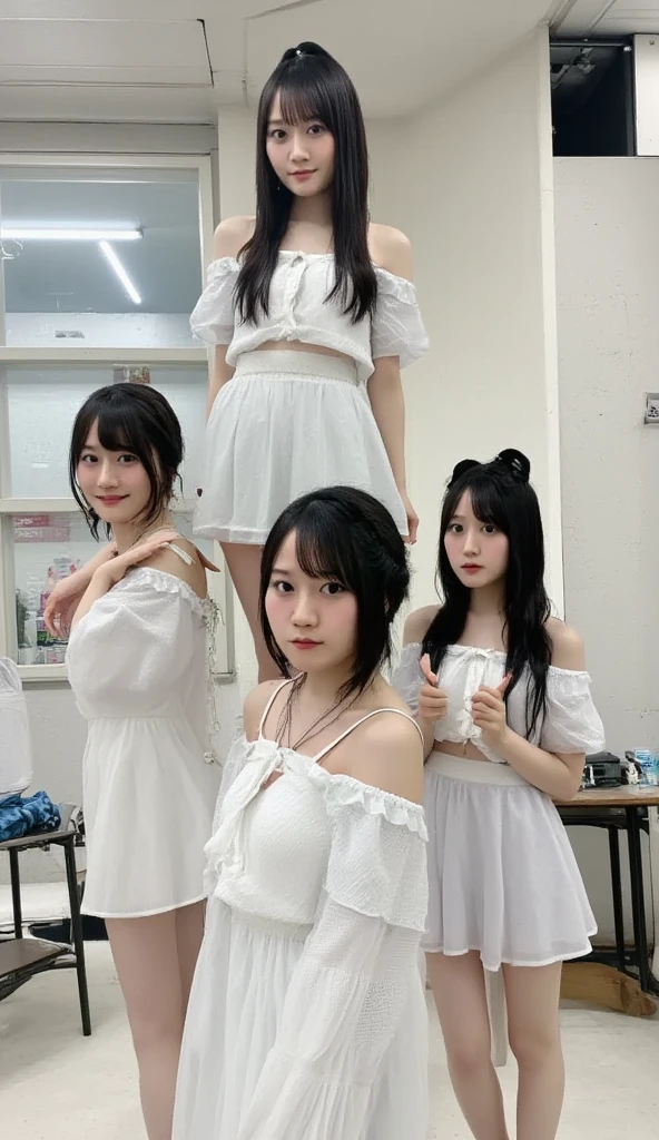High-level, 8K Masterpiece TopQuality, Ultra-detailed CG, Absurd detailed wallpaper, PerfectLighting, Extremely detailed (((Personifying " WWE " as a KAWAII Girl))), Characteristic Items, aesthetic LifeLike Rendering, MysticSight,
Haze Tyndall Scattering, (Studio GRAY Background with (Oodles Dazzling RainbowColorParticles (BokeH))), (((Assfocus)) RoundlyButts ThighGap), (Exposed:0.33) 🔞 BREAK (Acutance:0.8), (NOGIZAKA FaceVariations) Extremely Detailed very KAWAII FaceVariations, Childish CaptivatingGaze ElaboratePupils Detailed Eyes with (SparklingHighlights:1.28), (Voluminous LongEyelashes:0.88)、Glossy RedLips with beautiful details, CoquettishTongue, RosyCheeks, Radiant PearlSkin with Transparency, Glowing DowneyHair . { (Dynamic LifeLike expressions:1.4) | (:d) }, (large eyes:-1) . BabyLike finger, presentingpanties,panties, holding,holding panties