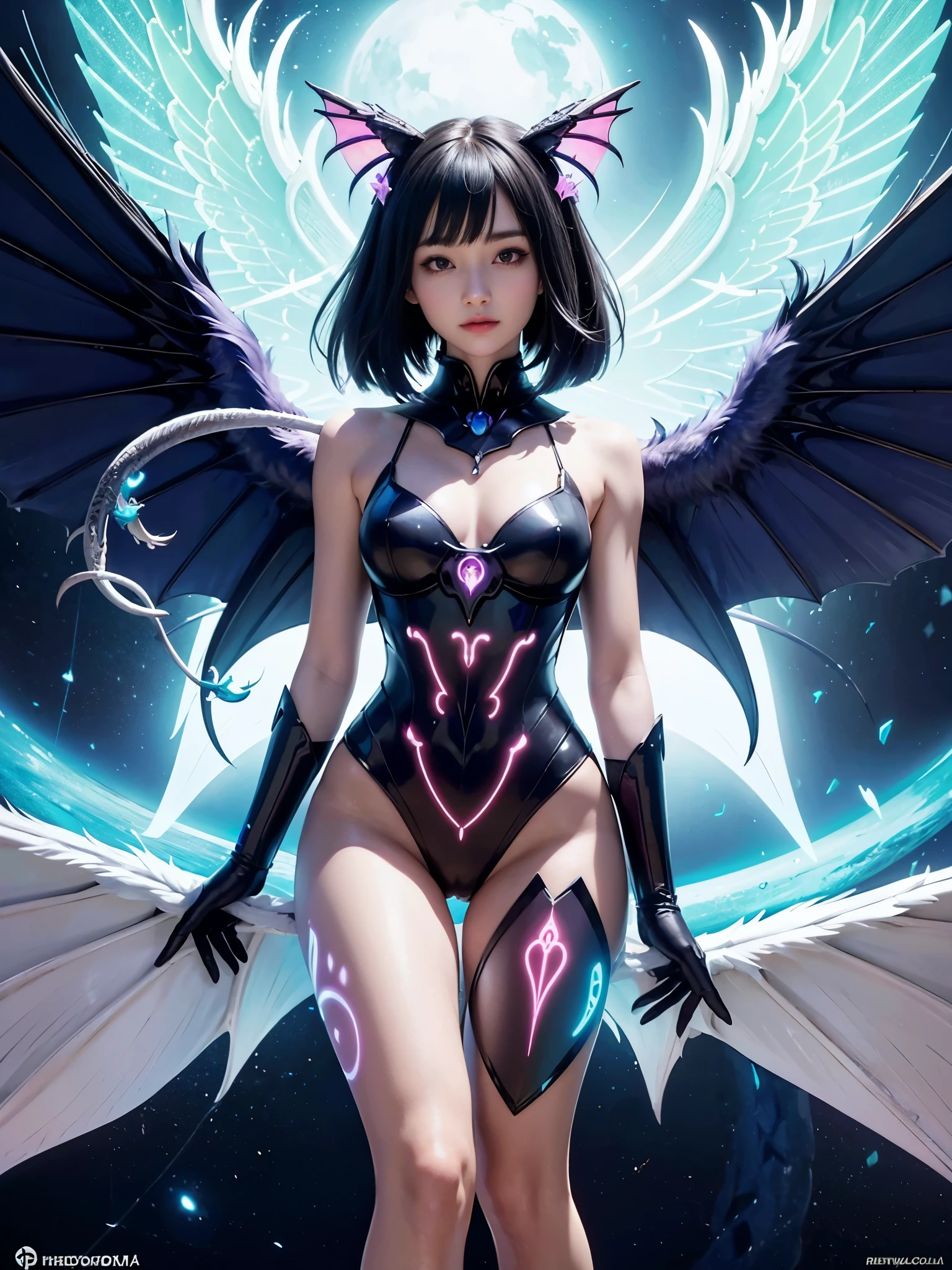 hi,ela!Please create a dark creature,Nice moth angel,Magical dark angel,pretty eyes。Explore your creativity,Depicting this mysterious and fictional creature。using vibrant colors、Unique shapes and interesting textures,Make your images unique and engaging。I'm glad to see you on the whole body,Random posture,Random gestures,Random costumes,Dark costumes,Dark magic,Black magic ball,An angel,prette,moths、(Dark magic,Invoke Magic,Magic Ball,Magic Ball,Magic butterflies fly around、Beautiful posture,Cast spells silently,burst)of artistic interpretation,