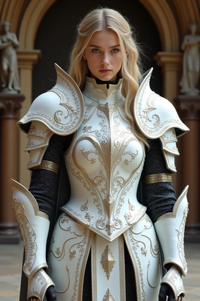 tmasterpiece,best qualtiy,hdr, hyper HD, 8K,Bokeh,Ultra-fine painting,Sharp focus,Physically-based rendering,Extreme detail description,1 female paladin,(Raised sexy:1.5),ride horse,sabre,Light silver armor,(Richly decorated armor:1.5),(The pattern is delicate and beautiful:1.5),The hair is light blonde,Long, Thick braids,A detailed eye,Straight nose,perfect bodies,from below,
