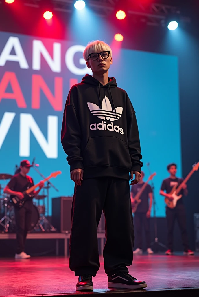 abstract pain said'ENALL' background, 1boy, pose,dynamite, handsome , kpop idol , 16k resolution , ultra-high clarity , hyperrealism, uhd , live stream
