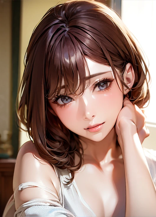 (( best quality )),(超 high definition ),( Very detailed),(Detailed explanation),(( best CG )),(masterpiece), Super Fine Art 、( best quality 、8k、32K、masterpiece)、(Realistic)、(Realistic:1.2)、( high definition )、 Very detailed、 very beautiful face and eyes 、1 female、((:1.3))、 Thin Waist、Delicate body、( best quality 、 attention to detail 、 Skin Details )、(Oil paint:1.2、 perfect anatomy :1.3)、 Very detailed、