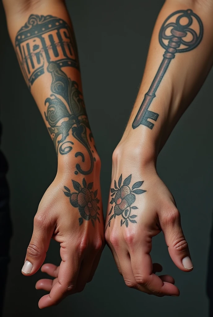 Feyre and Rhysand both hands in a wall, (only hands, tatoo, Intertwined, erotic)