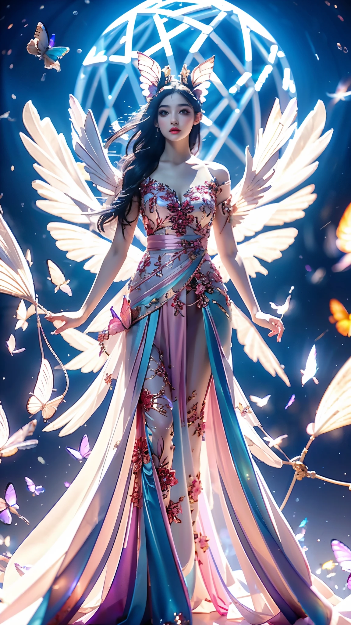 creates an epic picture ,超大广horn、Ultra deep depth of field ,Super focal length 、Super-sharp 、Super complex、 super detailed 、 super realistic 、 are colorful、 supernaturalism , used an all-round three-dimensional moving camera ,多horn度拍摄, graphics to divide the scene and dynamically distribute the material 。 The Three Realms of the Multiverse(Elite Club 、The stars gathered :2),(组群超过9位女皇horn色:2)Passionately interpret :( The all-in-one cybercentaur ,Centaur,Centaur:1.8)、( Phoenix Empress 、Fairy Fairy of the Wind and Thunder 、 Mermaid of the Sea 、 Princess Sphinx of the Desert 、 Queen of the Sky 、 Fiery Fire Queen 、 The charming Conjuring Queen Tifflin ),每位horn色具有独特的外观特征和魔法能力, Special Organs 、Artifact Equipment、Special scenes and natural phenomena,Clearly layered,Lively action,Creative Layout ,( combines various styles and high quality fabrics :2), Dragon Queen Blue Purple Tights , Exquisite Combination Scenes , super sexy 、 Super Curve 。 Inclusive Display , details are true ,Super intricate details, ultimate clarity , Ultra high quality output , makeup fine-tuning to make facial features 、 asymmetrical appearance , neoclassical Chinese and Western style (Dress、Casual Clothes、Warframe、 cyberpunk、Wedding Dress), Advanced Brush Tool , Combining Mythical Legends and Monster Characteristics (horn、tail、Tentacles、Wings、Feather、scale、nail、hoof、Anti-Joint 、Arthropod、fur、Chitin 、Pattern、Tattoo、, ornate decorations, etc. :2), Physiological Perfection、 standard medical beauty 、 Biological Adjustment , Super Giant Teardrop Papaya Big Chest 、Round and straight、Enchanting and sexy、Low body fat percentage ,The infinitely changing miracle magic decoration ( invisible coding :2), The Sphinx Cat Princess of the Desert 。Perfect childlike look,Perfect muscle lines, Narrowed Ribs 、Smooth shoulder blades、纤瘦腰腹与 Super Giant Teardrop Papaya Big Chest 形成强烈反差,Long body 、Beautiful curves、 Proud Business Line , Special Moves : Side knee bends、 Straightens waist and raises head、 Bunny jumps with hands behind back、 Spreads and raises knees、 Lifts head on the ground、Side bends、one knee up、 Group Ballet, etc. , Frequent interaction ,Lively action, Jade horizontal chest 。City mountains glow,Vegetation is abundant, Neon Symbols Float , Each character has a unique appearance Features and Magical Abilities 。Refer to Onlyfans 、 tiktok 、 Douyin and other social media materials , Using Mindjourney 、 Stable Diffusion advanced brush tool 、 Material Texture Pack、Special model library、Real Motion Capture Library。Fun,Light Code , Commercial Giant Production , Clean Picture ,True story,Vivid image, Turing Test ,Micro-expression,Grand Prize Entry,Focus on people, Highlight Moments ,Magnificent epic,Sacred,Group of people, Illusory Aura , holiday atmosphere, Fire Flash ,Colored smoke,tension,Rendering,jelly,} Lens Language ,A metaphor for concentrated computing power 、Implicit 、 Implies (Hall of Fame Characteristics、性tension::1.5)。