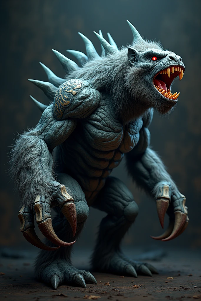 A new creature with a mix of shark &熊 characteristics、Fantasy、cool