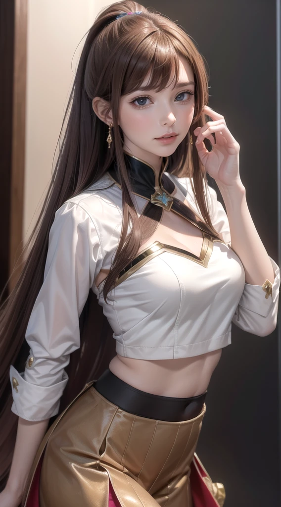 (Cinematic scene,Fantasy Art,Highest image quality,hyperrealistic portrait,(8K),Ultra-realistic,Best Quality,High quality,High Definition,high quality texture,high detailing,Beautiful detailed,fine detailed,extremely details CG,Detailed texture,realistic representation of face,masutepiece,presence,Dynamic,Bold),1gir,Ultra detailed skin,Curve,Petite,Beautiful breasts,Large breasts,pale skin,pointed breast,Erect nipples,(super thin hair),(ultra soft hair),(ultra straight hair),Swept long bangs,very light coppery amber hair,Hair over one eye