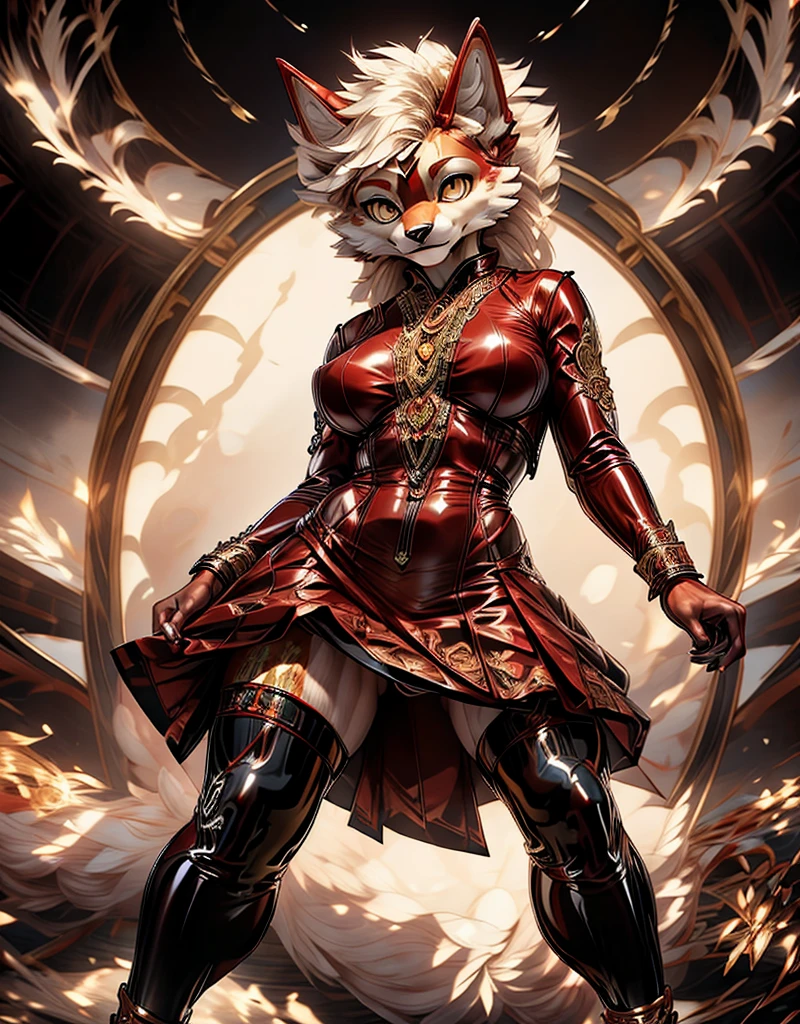  fyrry  wolf, full body,realistic  skin ,perfect skin,  Pale  lipstick, big large silicone breasts, yellow eyes, perfect eyes, peach long  hair ,latex gloss top, red latex  skirt, red latex stockings,full length, extreme detailed, masterpiece,8k, stunning, highly detailed, 8k, ornate, intricate, dehazed, atmospheric,duration:1.6), (best quality,4k,8K,high resolution,masterpiece:1.2),ultra-detailed,(realistic,photo-realistic,photo-realistic:1.37),physically based visualization,professional photography,bright colors,cinematic lighting,  moon ,Большая грудь, Реалистичная анатомия, Точность, Высокая детализация, Текстурированная кожа, 