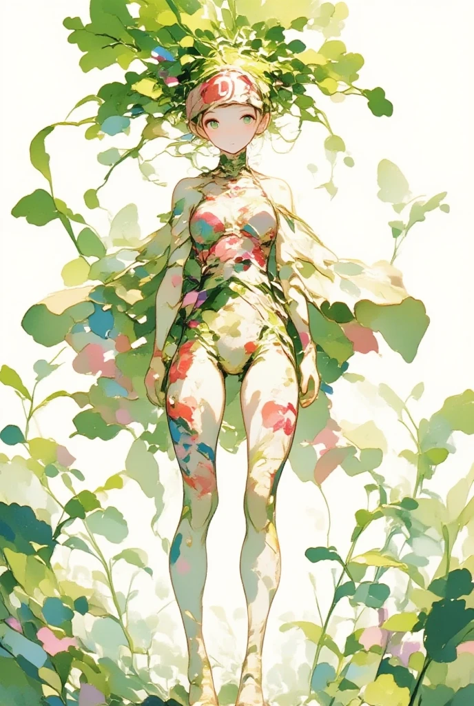 masterpiece, Highest quality, Super detailed, figure,(One girl),Beautifully detailed head, objet head,Plant roots style body,Mandragora,Plant leaves Only head,NSFW,high head and body,female robot,1girl,Creatures,Big Breasts,no head,Crotch crack,naked,Realistic anime,spooky