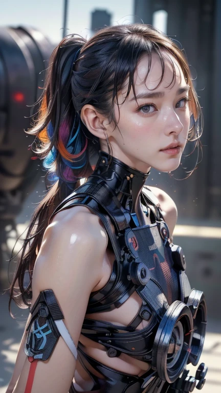 Masterpiece, best quality, (2girls), 18-year-old woman,  cute adorable beautiful girl, (flat chest),  petite, ponytail, porcelain skin,  smile, happy, looking at viewer,  
tight space suit , armor, bare shoulder,  
in spaceship, futuristic, science fiction. star citizen,  cyberpunk, 
photorealistic, photo, photorealism,  photorealistic digital art trending on Artstation 8k HD high definition detailed realistic, detailed, skin texture, hyper detailed, realistic skin texture, armature, best quality, ultra high res, photorealistic,, high resolution, detailed, raw photo,