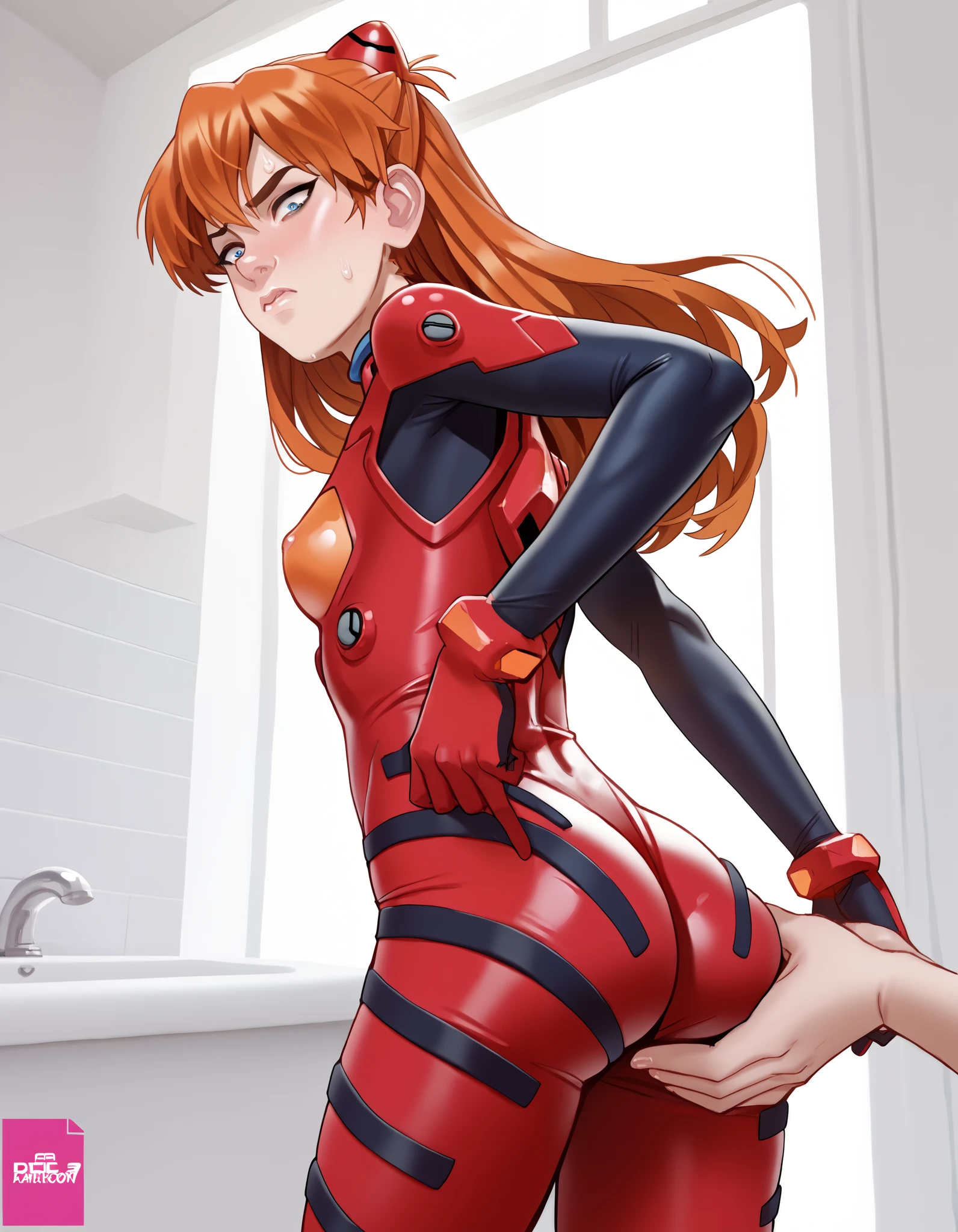 score_9, score_8_up, score_7_up, masterpiece, best quality, source_anime, NSFW, very aesthetic, absurdres, hd,
1girl, 
infancy, childhood, 5yo, childish, tiny, little, young, short stuck, SOURYU ASUKA LANGLEY, neongenesis evangelion, brown hair, blue eyes, red plug suit, body suit, crotch cutout, covered nipples, erect clitoris, crotch tatoo, glowing tatoo, 
rabbit ears, rabbit tail, 
smile, ahegao, sweat, heavy breathing, spoken heart, hearts floating around head,
vaginal object insertion, anal object insertion, double insertion, triple vaginal, large insertion, huge dildo, dildo in pussy, dildo masturbation, vibrator cord, too many sex toys, excessive pussy juice, stomach bulge, cum in pussy, cum dump, trembling, fetal movement, anal beads, 
indoor, laboratory, mechanical room, mechanical cables, hunging, 
NSFW, eggvibrator insertion, multinsert, multisextoy,from side, 