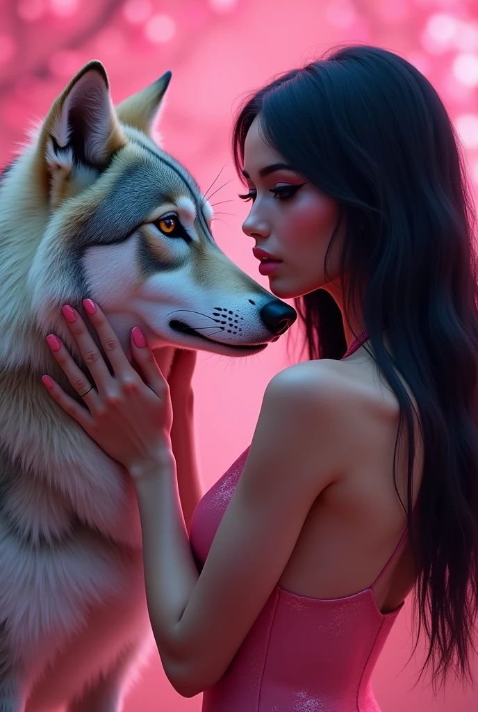 (Master peace、sthe highest qualit、with high resolution、photo-realistic)、Silky skin、Lighting adapted to photography、Finely sculpted faces、women、Blue hair、Wolf Bob Kat、Strong perm、a ponytail、Fat body