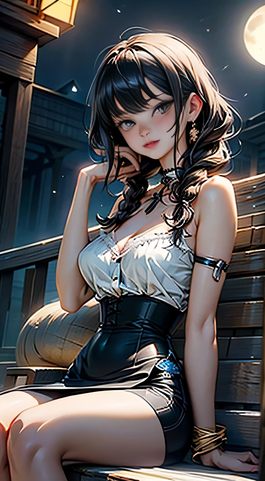 by mooncryptowow,(masterpiece), ((ful body)), Germany old granny woman 70 years, sensual and sexy in the bed, shoulder length cenize hair, brown eyes, thin waist, gigantic bust, smiling, by Frank Frazetta --auto --s2