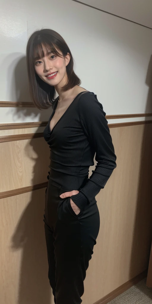 Looks without a bra、Protruding nipple、(in 8K、top-quality、masterpiece:1.2)、(realisitic、Photorealsitic:1.37)、ultra-detailliert、 1 人、cute little、独奏、Beautiful detailed sky、Detailed Cafe、natta、sitting on、date、(Nasal blush)、 (Perfect beautiful face:1.15)、(a closed mouth)、Fine and beautiful eyes、(see -through:1.1)、Daytime、、short cut hair、、White lace、(short-hair:1.5)、Float NovaFrogStyle、toppless、full body Esbian、a 20 yo woman、brown haired、、Brown-eyed、small head、((A-cup))、fashionGirl、beautidful eyes、True Face、authentic skin、Lifelike face、real looking skin、A detailed eye、、(Fashionable hairstyles:1.3)Dynamic Poses、viewer、See detailed faces and breasts、announcer,See-through shirt。The tips of the are sticking out。areola protruding。The shape of the pubic area is clearly visible。gals。Lots of lashes。Pure black eyeshadow。Pitch black lip。Pure black sexy pin heels。pubick hair。the lower abdomen bristles。A slender。crotch open。I'm big。Very much pubic hair。pubic hair is very protruding,Petite and delicate figure、Dark blue suit、Camel toes、Protruding_teats