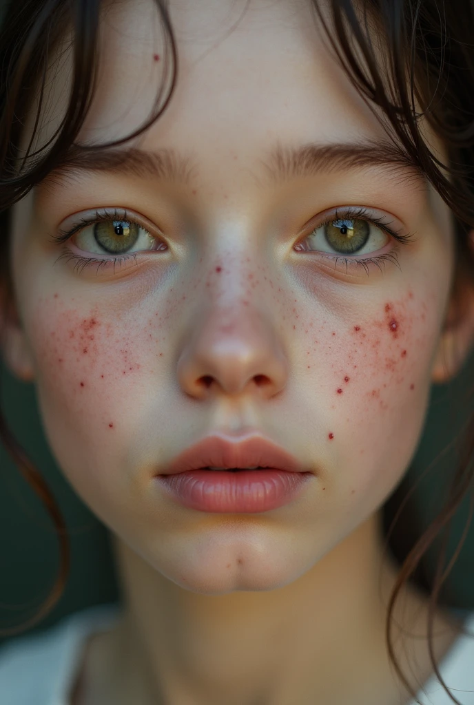 A teenager with acne