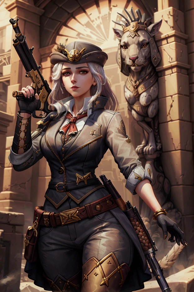 Elizabeth Caledonia, art, goddess of hunting with a modern gun