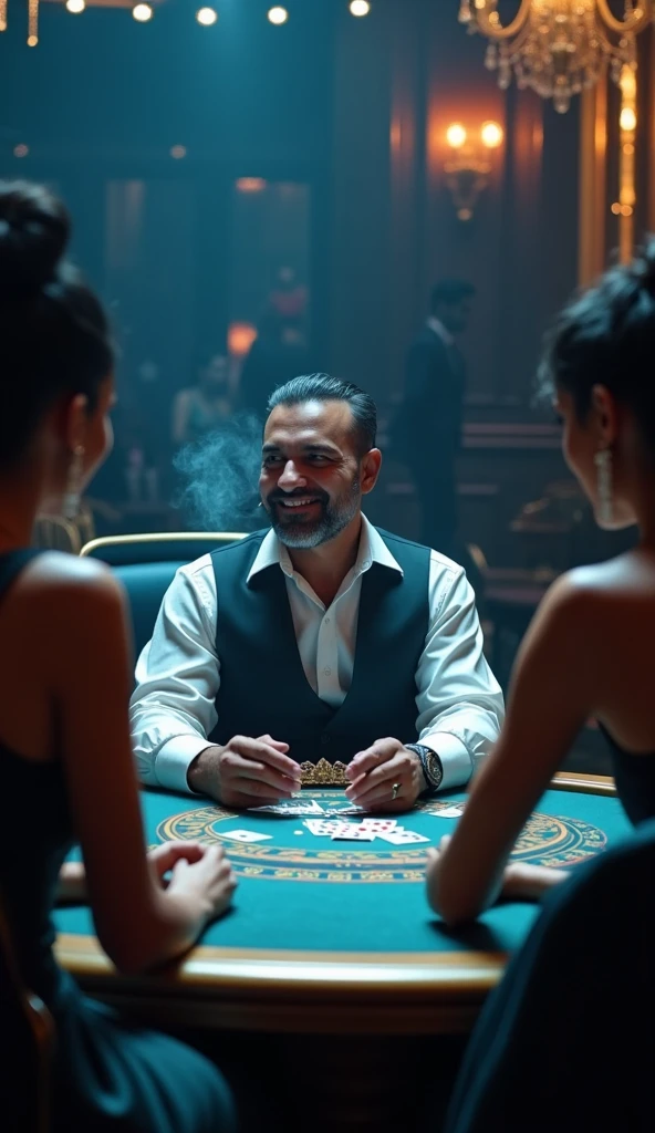 arafed man in a suit leaning over a roule at a casino, casino, inside a casino, indoor casino, movie still 8 k, video game screenshot>, photo still, by Scott M. Fischer, by Jakob Gauermann, gambling, (fantasy), 8 k movie still, cinematic ligting, futuristic casino, by Wayne England
