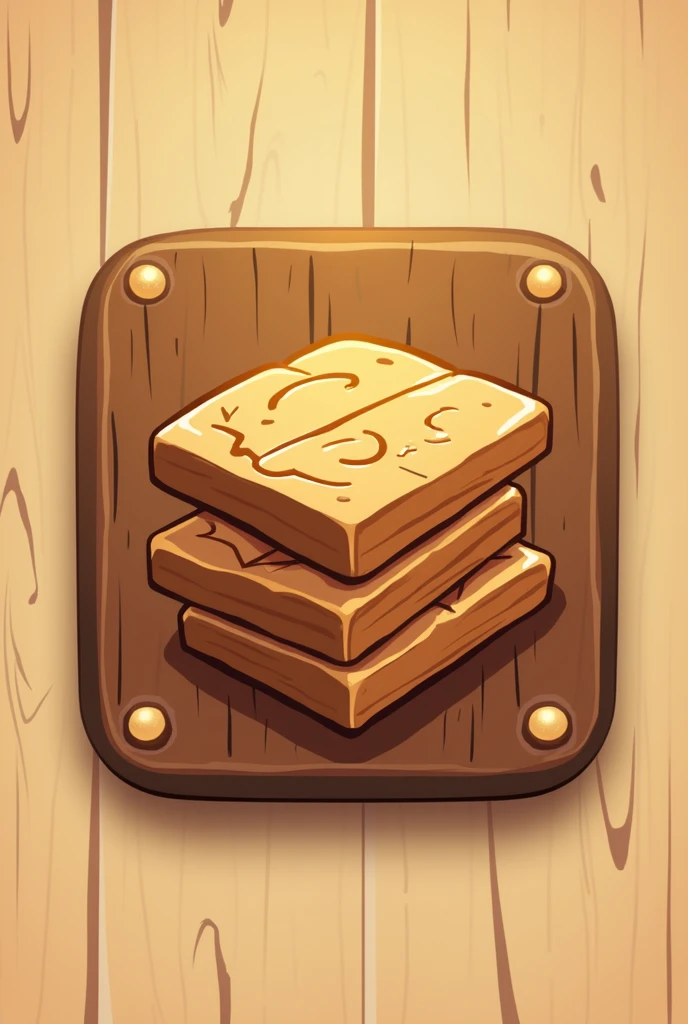 Game ui Logo (Tile POP Mania), wooden style