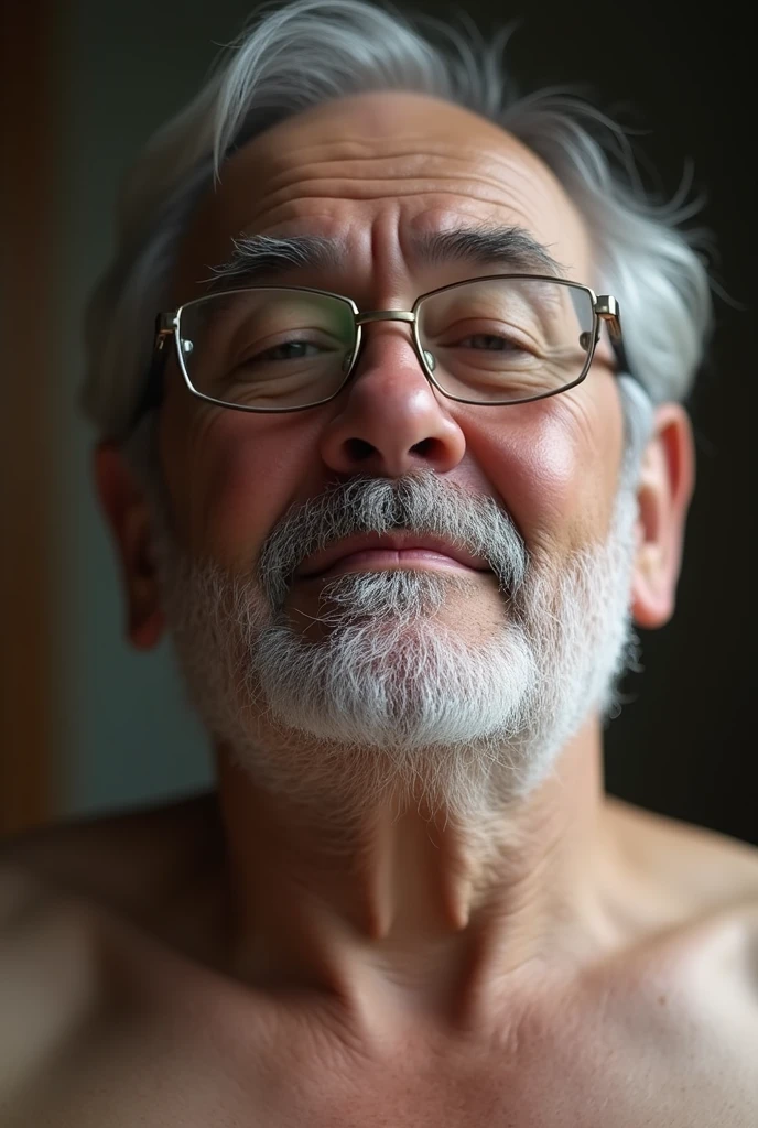 Old man dancing naked