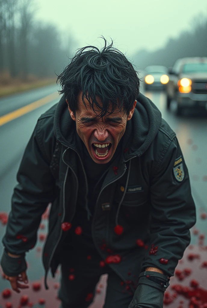 Look a zombie chasing a human, human's scared face, zombie biting the human, best quality, 4k, 8k, highres, masterpiece:1.2, ultra-detailed,klcc background . Malaysia. Malay people. Malay face.. realistic, photorealistic, photo-realistic:1.37, horror, dark, gritty, moody lighting, dramatic lighting, cinematic, intense colors, gloomy, ominous atmosphere, detailed zombie features, gruesome zombie biting, terrified human expression, detailed skin textures, sharp focus, physically-based rendering, extreme detail description, professional. Bombings everywhere. Fire place .