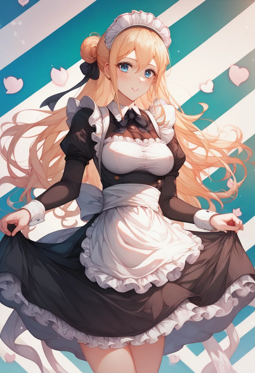 chii,
(dutch angle), cowboy shot, (from below),
(masterpiece, best quality, ultra-detailed), (beautiful detailed face, beautiful detailed eyes, volumetric lighting),
1girl, solo, brown eyes, expressionless, empty eyes, robot ears,
rose maid, silk,
mksks style, (outdoors, beautiful pond), (light particles, lens flare, chromatic aberration:1.2),