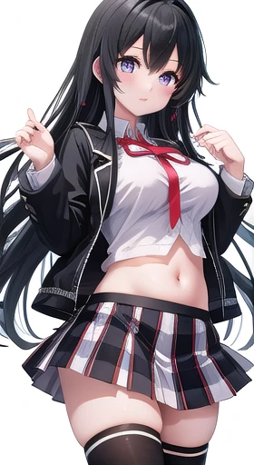 ((Masterpiece)), (Best Quality), (Detail), (1 girl), Long hair, Shining eyes, Black skirt, Black stockings, View from above, legs together, Look up, Side view, Black hair, Big, Skirt, Mini skirt, Underwear, Underwear visible, Pants visible